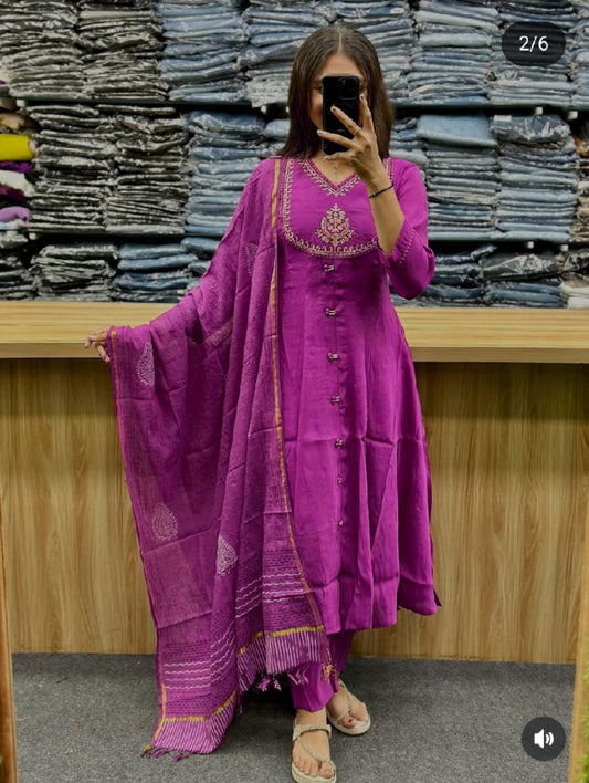 Chanderi hand block cotton